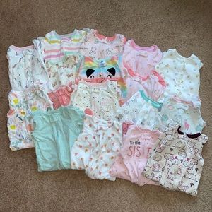 Huge baby girl sleepers bundle